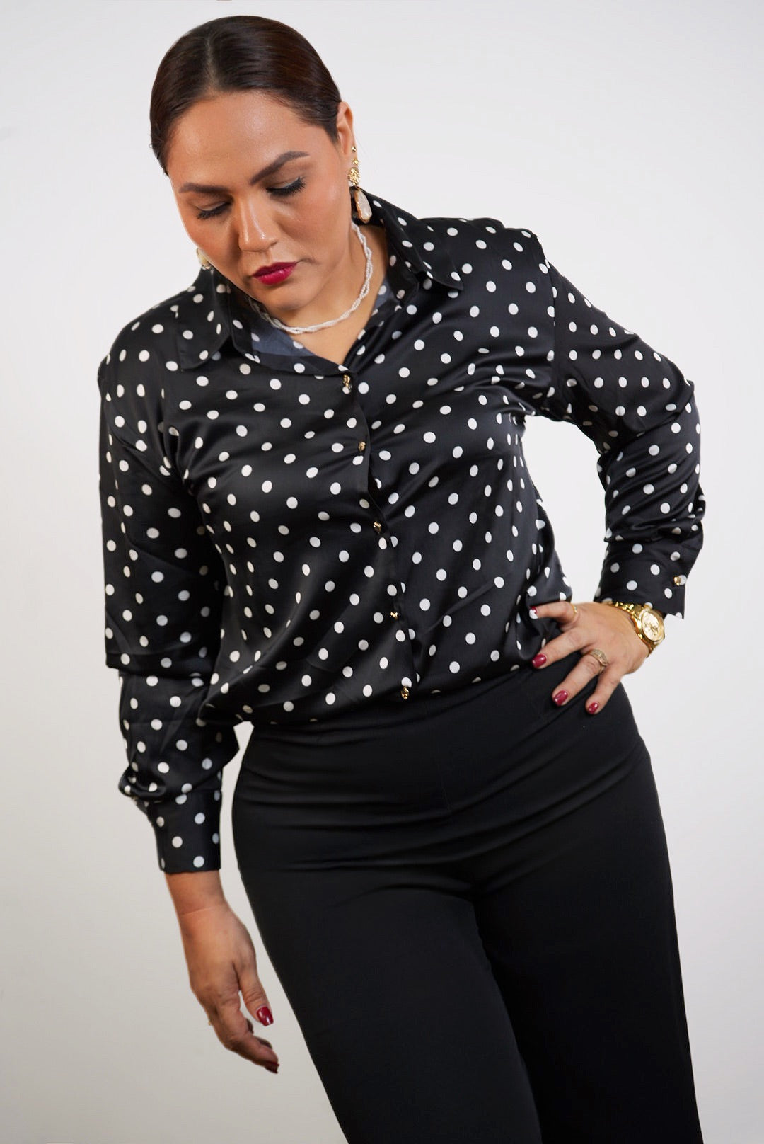 Camisera Noir Lunares