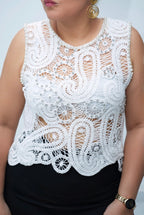 Blusa Encaje Liria Marfil