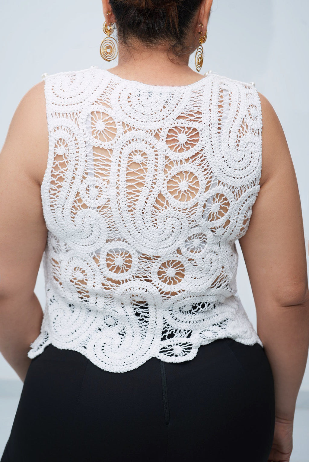 Blusa Encaje Liria Marfil