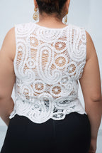 Blusa Encaje Liria Marfil